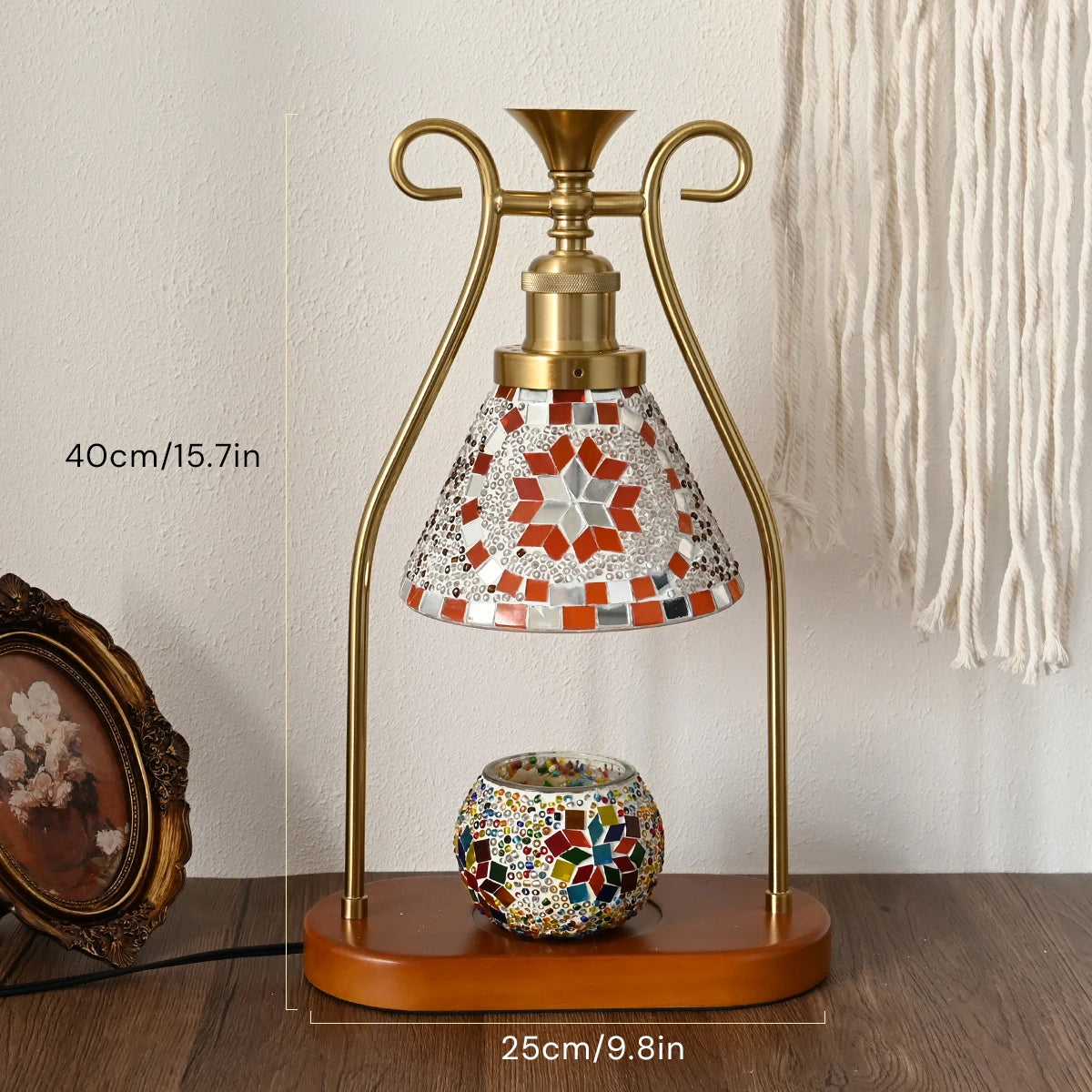 Bohemian Style Hand Colored Glass Lamp