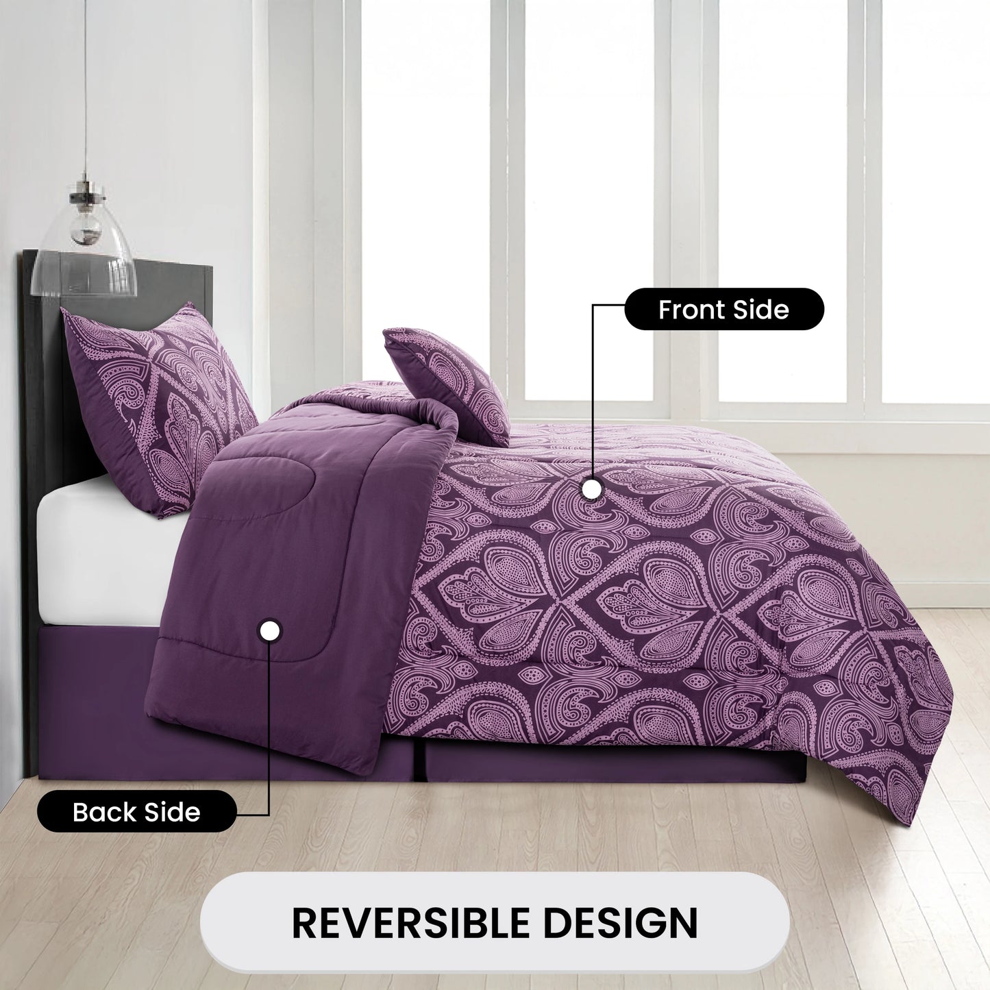 5 Piece Reversible Bedding Set