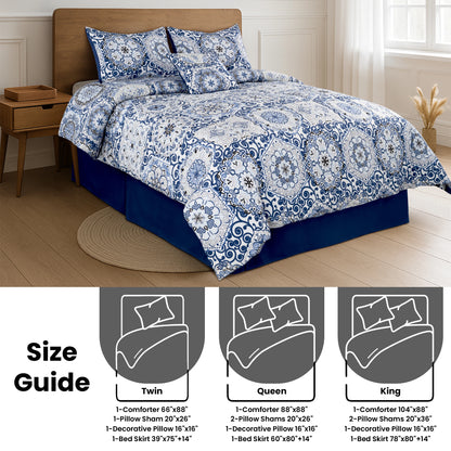 5 Piece Reversible Bedding Set