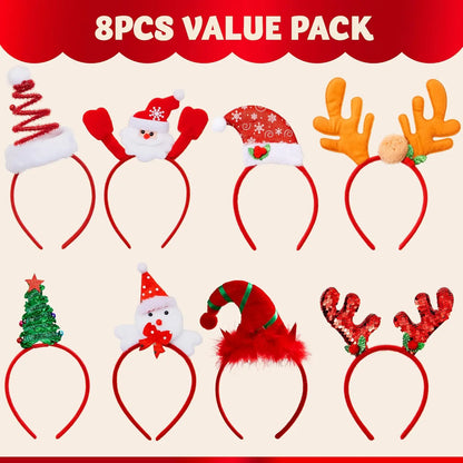 8 PCS Christmas Headbands