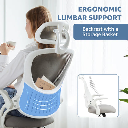 Ergonomic  Computer Desk Chair With Headrests And Lumbar Support