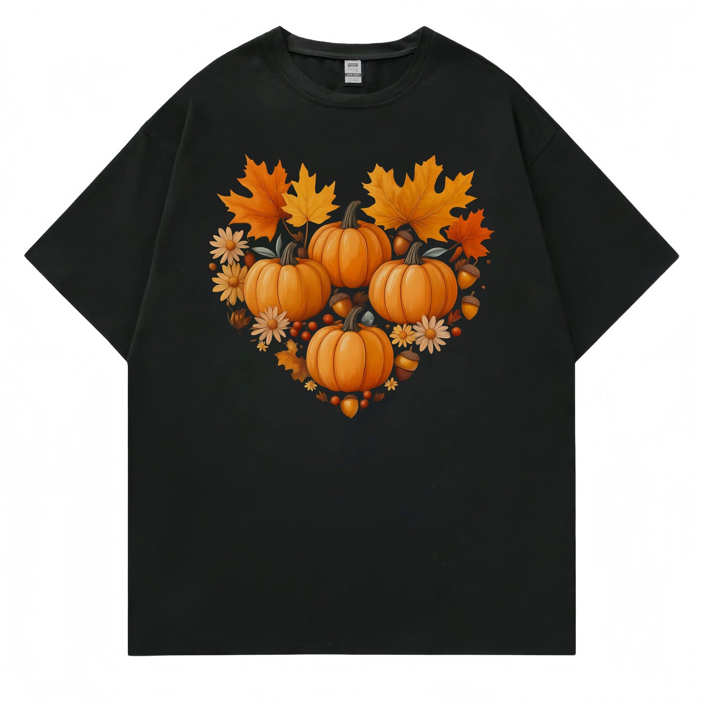 Printed Black T-Shirt For Fall