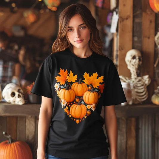 Printed Black T-Shirt For Fall