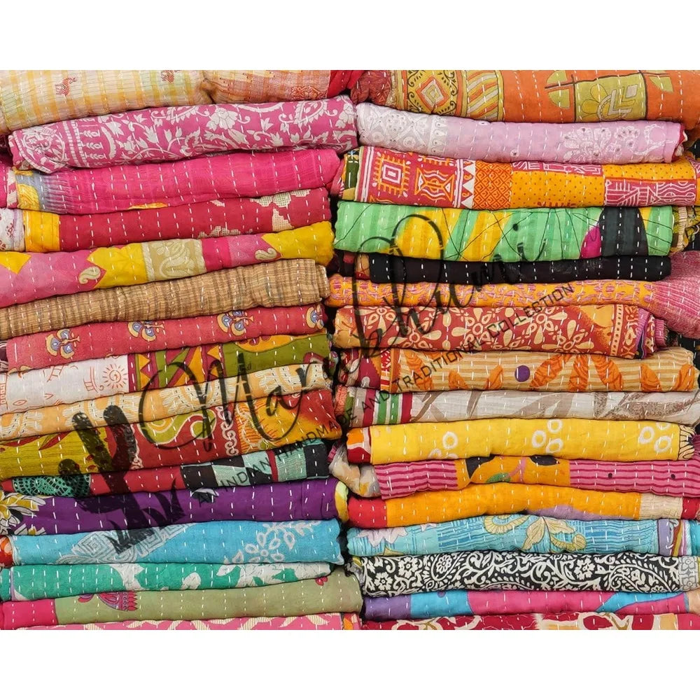 Vintage Indian Kantha Style Quilts