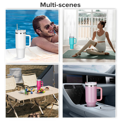 20 Pack 40 OZ Travel Mugs With Lid,Straw And Detachable Handle