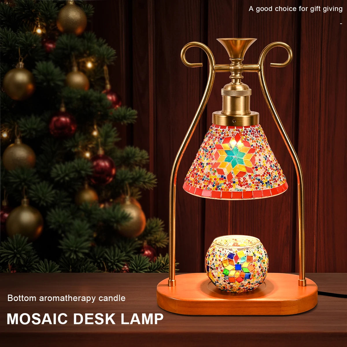 Bohemian Style  Hand Colored Glass Lamp