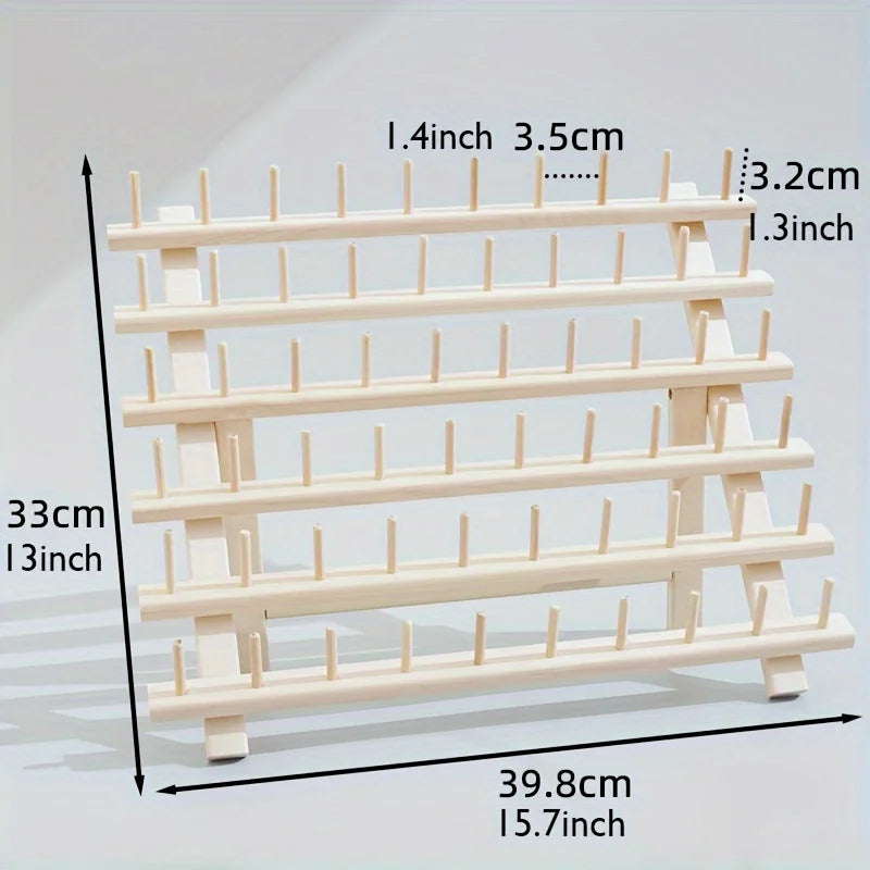 2PCS Wooden Thread Rack Sewing and Embroidery Thread Holder, 60 Spools