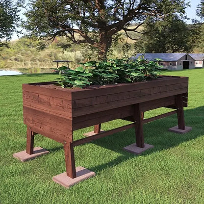 Wooden Raised Garden Beds with Detachable Liner