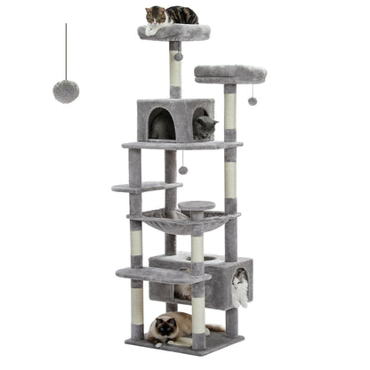 Cat Tree and Tower for Indoor Cats With Sisal-Covered Scratching Posts