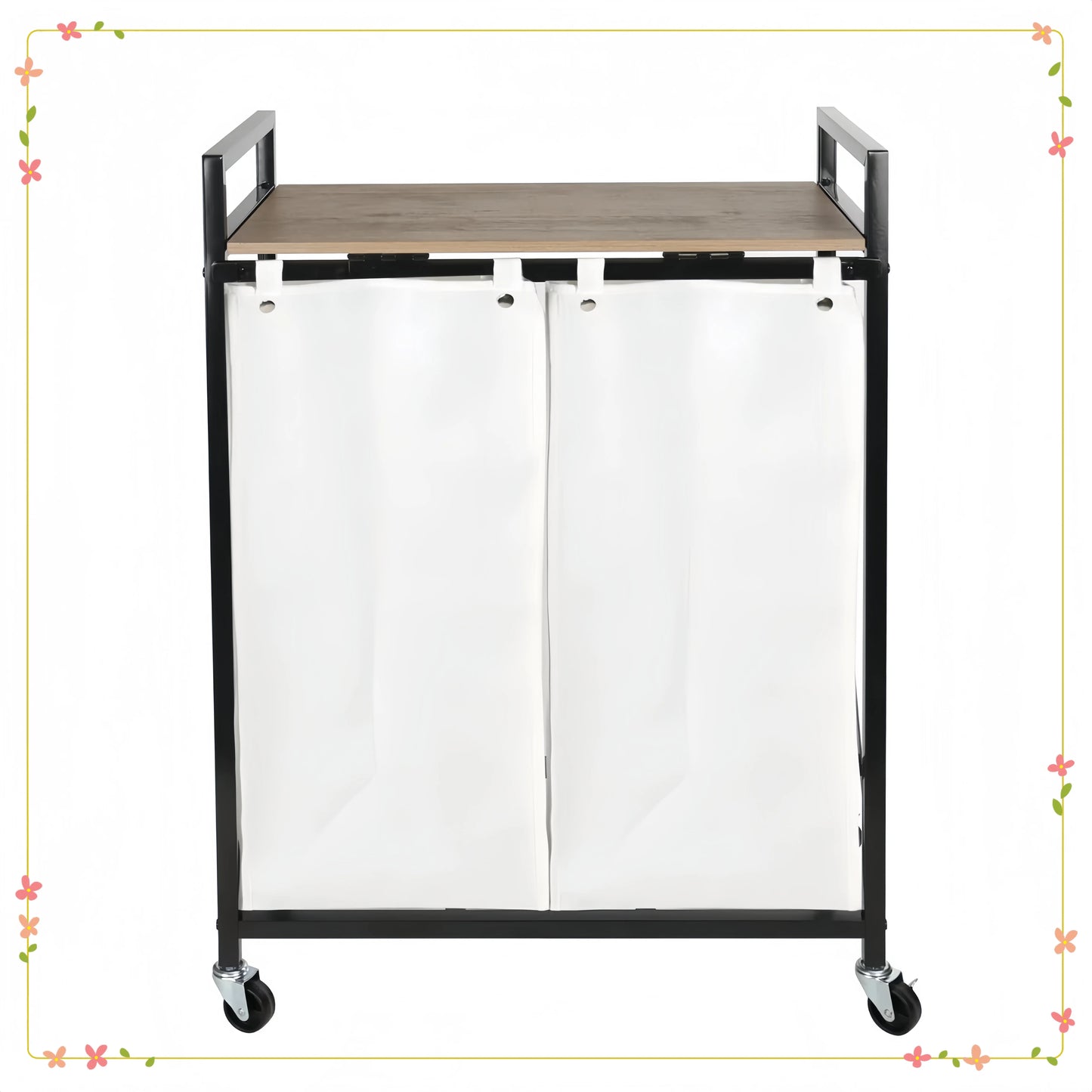 Metal Frame 3-Bag Hamper