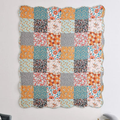 Floral Quilted  Throw