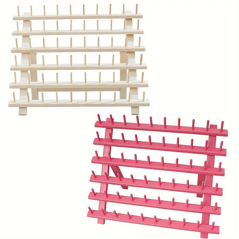 2PCS Wooden Thread Rack Sewing and Embroidery Thread Holder, 60 Spools