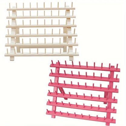 2PCS Wooden Thread Rack Sewing and Embroidery Thread Holder, 60 Spools