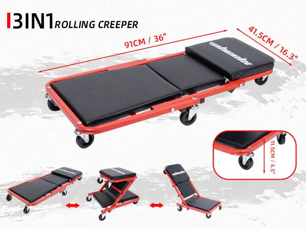 3-in-1 Rolling Mechanic Seat,