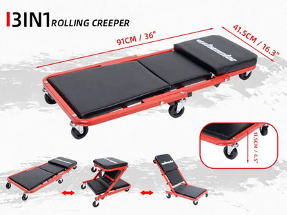 3-in-1 Rolling Mechanic Seat,