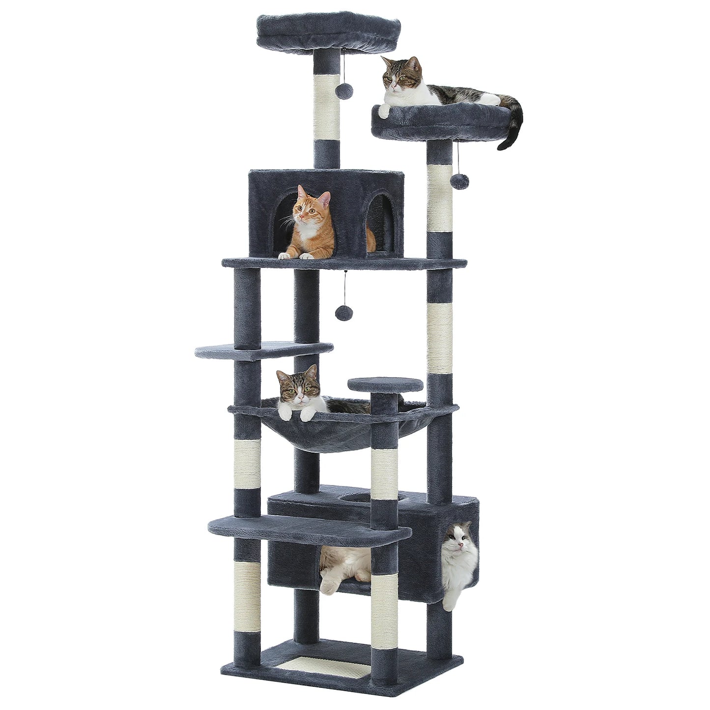 Cat Tree and Tower for Indoor Cats With Sisal-Covered Scratching Posts