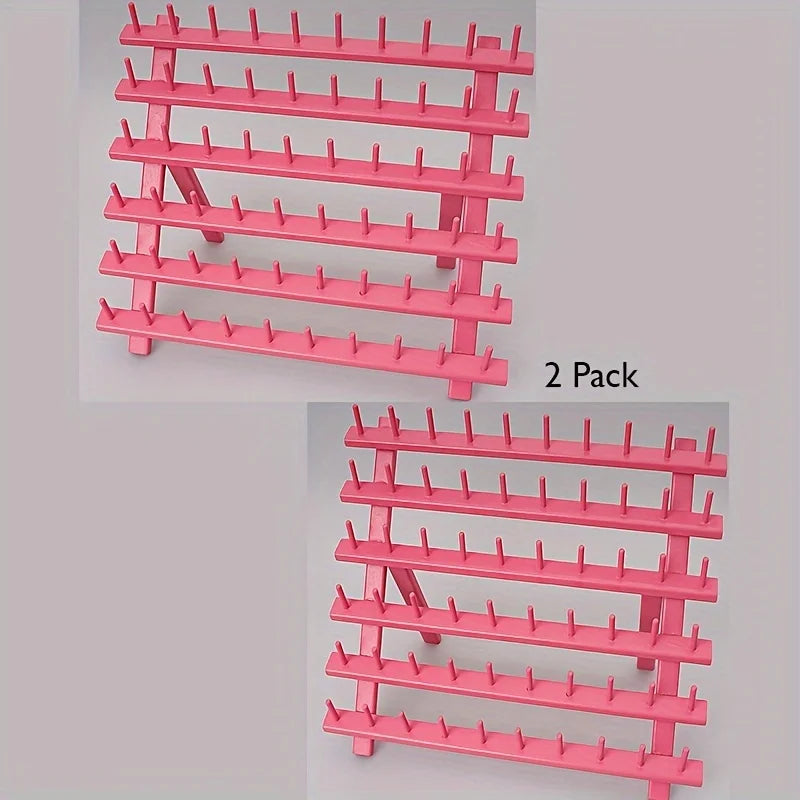 2PCS Wooden Thread Rack Sewing and Embroidery Thread Holder, 60 Spools