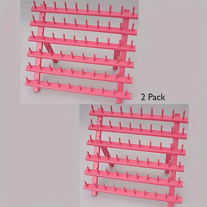 2PCS Wooden Thread Rack Sewing and Embroidery Thread Holder, 60 Spools