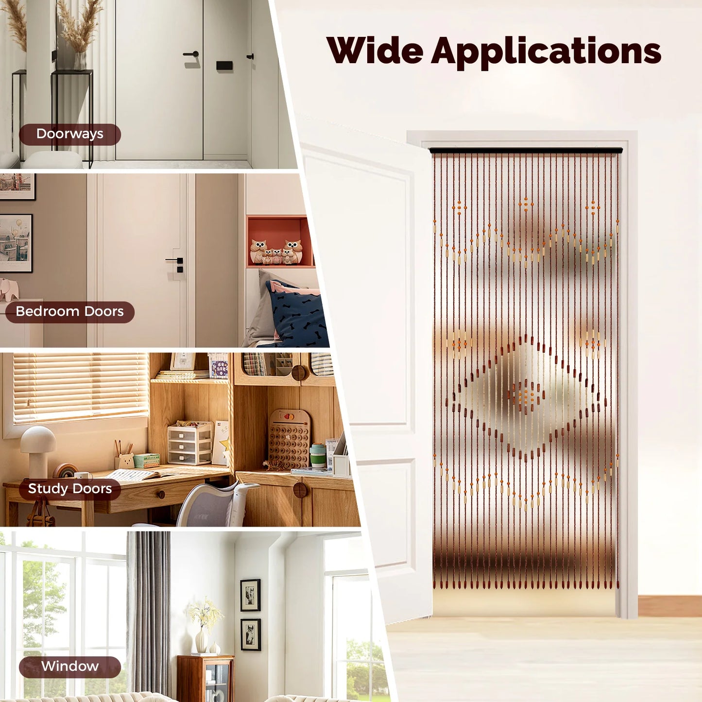 Wooden Bead String Curtain