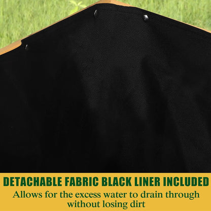 Wooden Raised Garden Beds with Detachable Liner