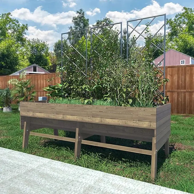 Wooden Raised Garden Beds with Detachable Liner