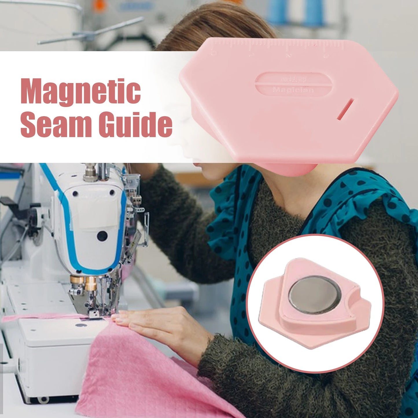 Sewing Machine Magnetic Seam Guide Multifunctional Hem Guide Ruler Magnets Guide Seam Guide Ruler Hemmer Guide Sewing Machine