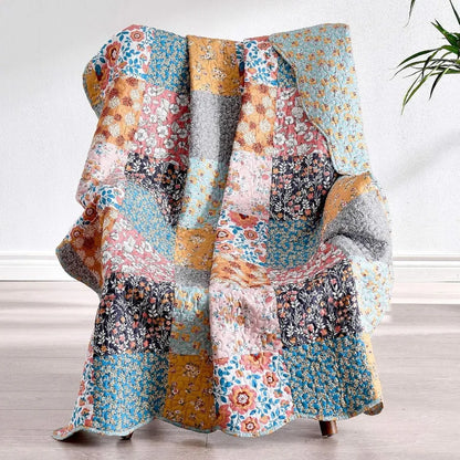 Floral Quilted  Throw