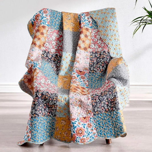 Floral Quilted  Throw