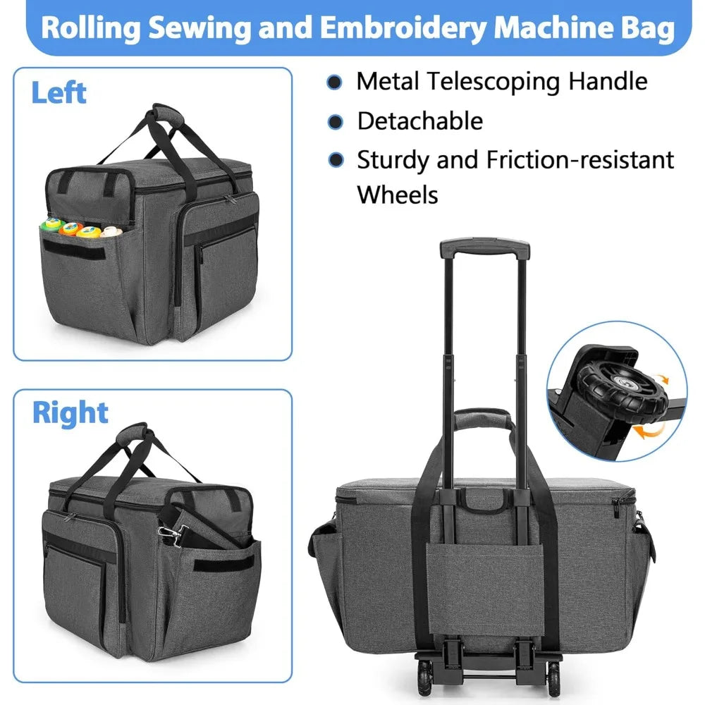 Sewing and Embroidery Machine Carrying Case with Wheels