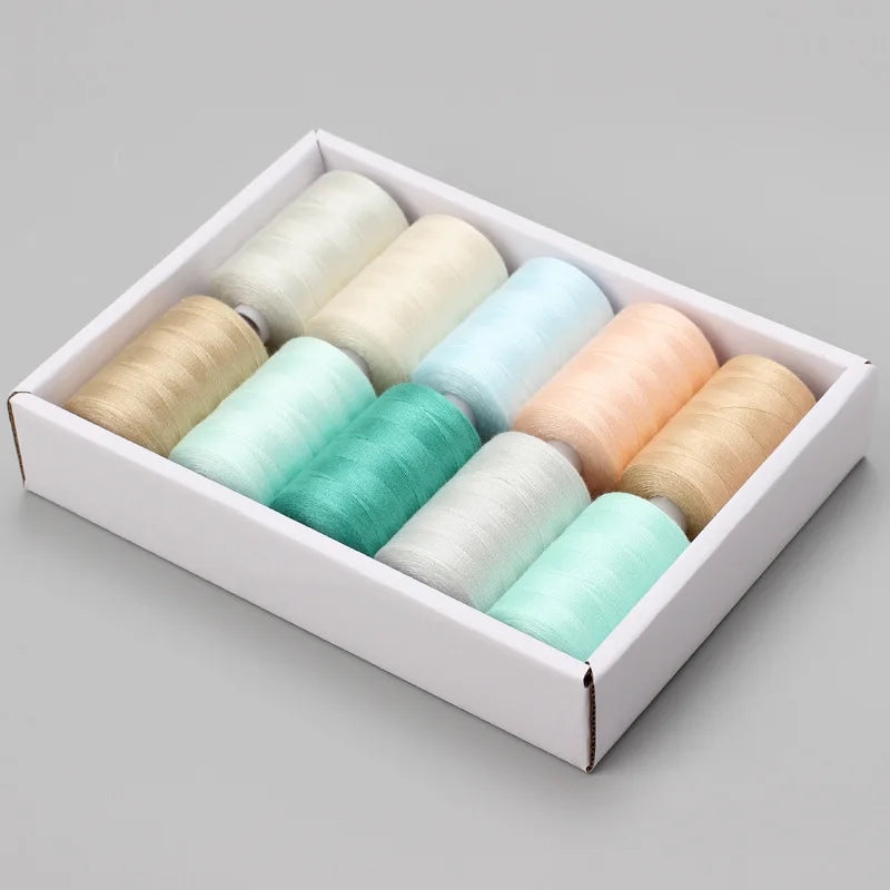 Sewing Thread - 10 Polyester Threads for Hand Stitching, Quilting & Sewing Machine - Set of 1000 yds Per Spool