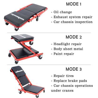 3-in-1 Rolling Mechanic Seat,