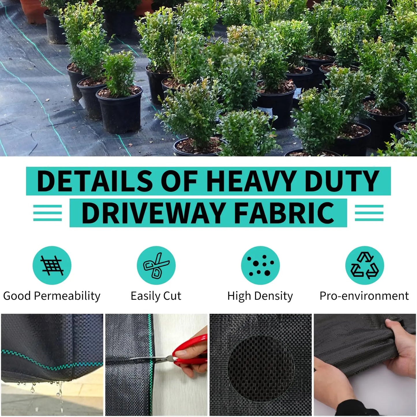 Woven Landscape Fabric,Heavy Duty Weed Block