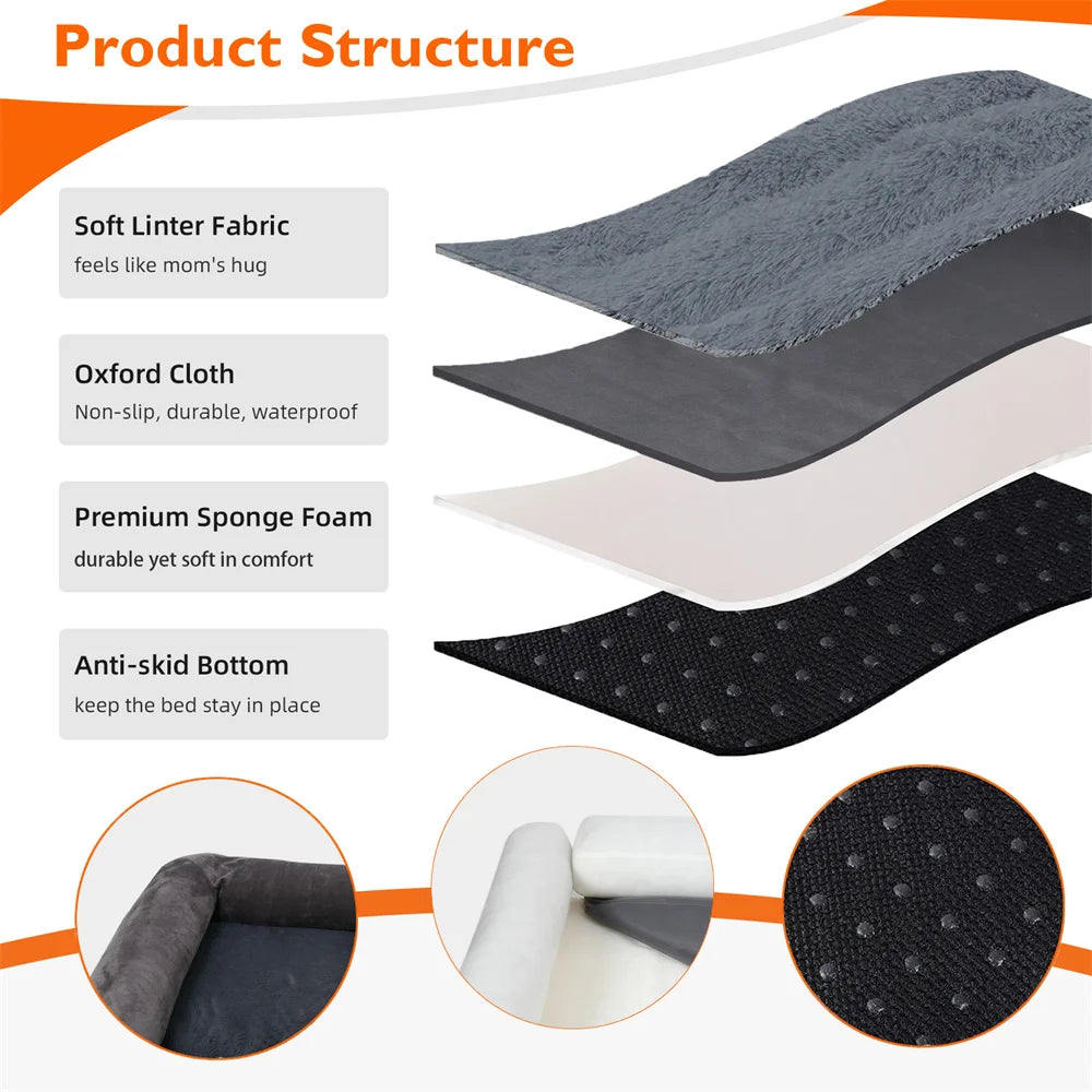 Plush Orthopedic Dog Bed With Washable Cover