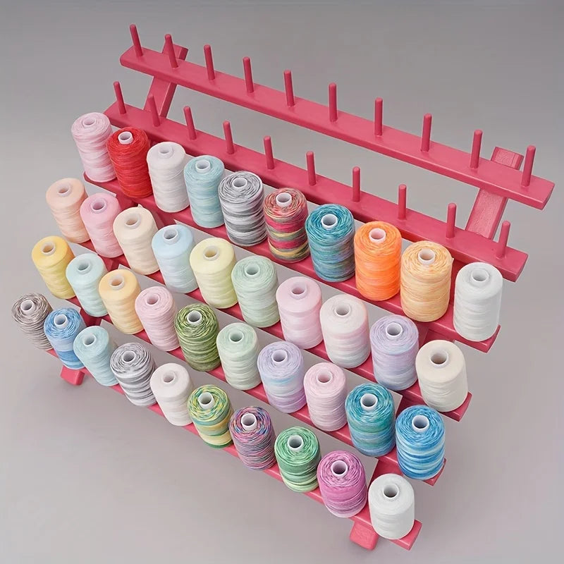 2PCS Wooden Thread Rack Sewing and Embroidery Thread Holder, 60 Spools