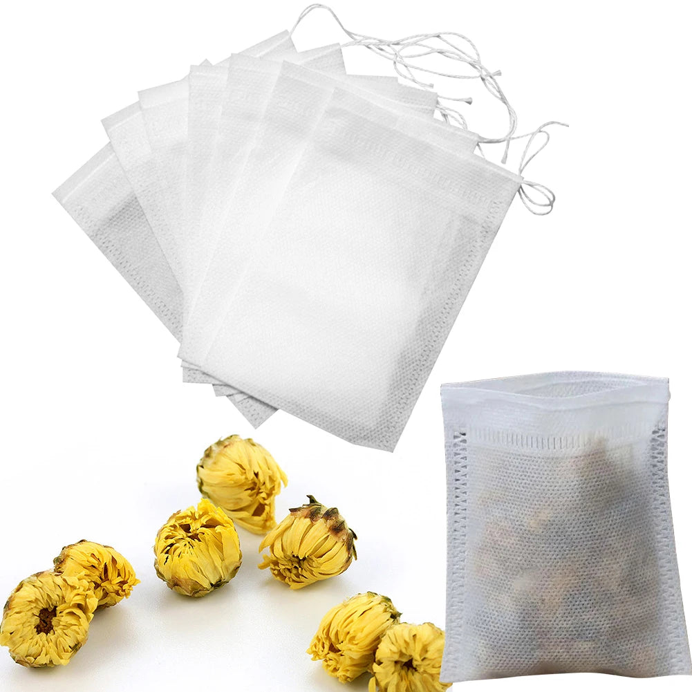 100 Pieces Fabric Tea Infuser Bags