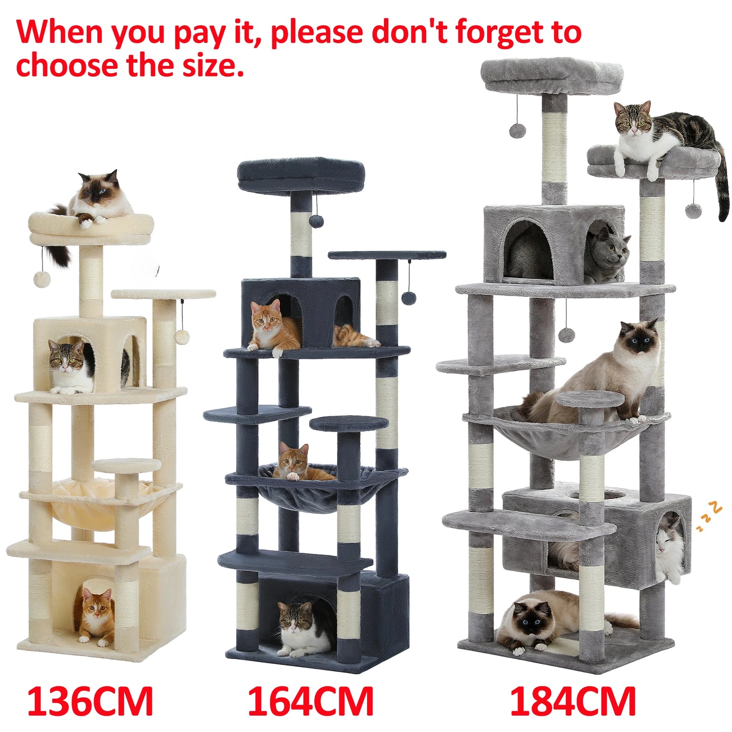Cat Tree and Tower for Indoor Cats With Sisal-Covered Scratching Posts