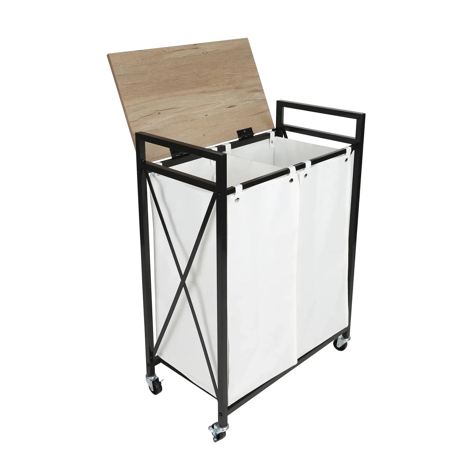 Metal Frame 3-Bag Hamper