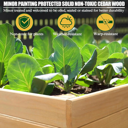 Wooden Raised Garden Beds with Detachable Liner