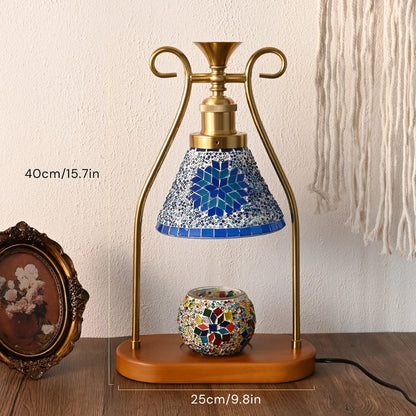 Bohemian Style  Hand Colored Glass Lamp
